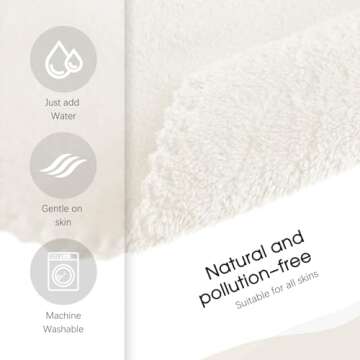 Syhood 12 Pieces Face Wash Cloth 12 x 12 in Makeup Remover Cloths Towel Coral Velvet Facial Microfiber Soft Fast Drying Facial Cleansing Towel for Face(White)