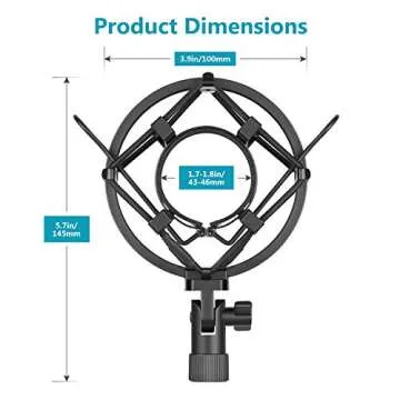 Neewer Universal 45MM Microphone Shock Mount - Isolate Noise for Condenser Mics