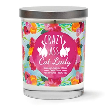 Crazy Cat Lady Candle - Cute Cat Candle for Crazy Cat Ladies Gifts for Women, Retirement Gifts for W...