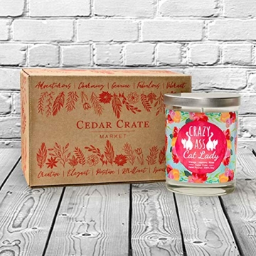 Cute Crazy Cat Lady Candle Gift for Cat Lovers