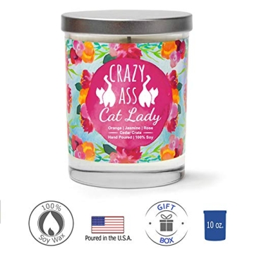 Cute Crazy Cat Lady Candle Gift for Cat Lovers