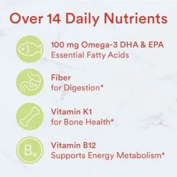 SmartyPants Kids Multivitamin Gummies and Fiber Supplement: Vitamin D3, C, Vitamin B12, B6, A, Zinc, Biotin, Inositol, Fiber Gummies, Three Fruit Flavors, 120 Count (30 Day Supply)