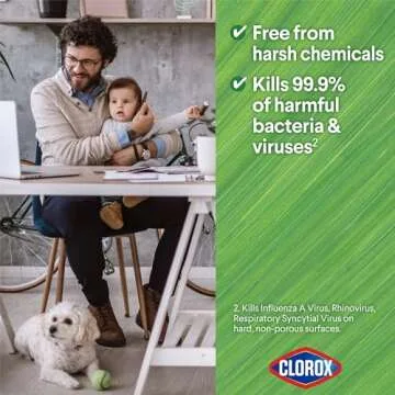 Clorox Plant-Based Disinfecting Wipes, Household Essentials, Lemon Zest 1/3x75ct ecom