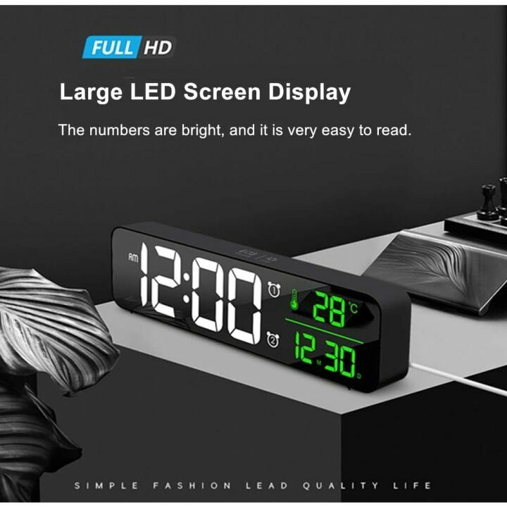 LED Large Display Alarm Clock with Date & Temp