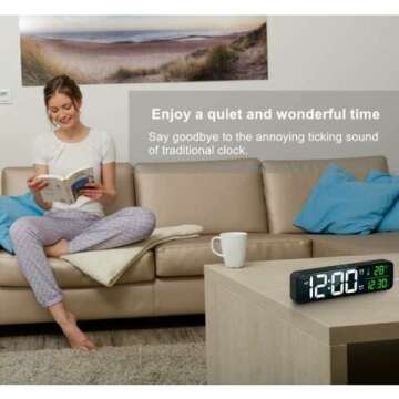 LED Large Display Alarm Clock with Date & Temp