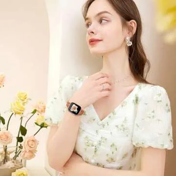 AMSKY 6 Pack Slim Floral Engraved Bands Compatible with Apple Watch Band 40mm 41mm 42mm 38mm 44mm 45mm 46mm 49mm for Women,Cute Silicone Sport Strap for iWatch Series 10 Ultra 9 8 7 6 5 4 3 2 1 SE