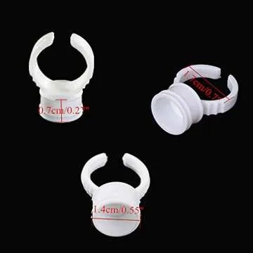 Pigment Rings - Yuelong 300PCS Tattoo Rings Cups Disposable Makeup Rings Tattoo Glue Holder,Tattoo Ink Ring Adhesive Makeup Glue Rings Palette Plastic Nail Art Eyelash Extension Rings(Medium)