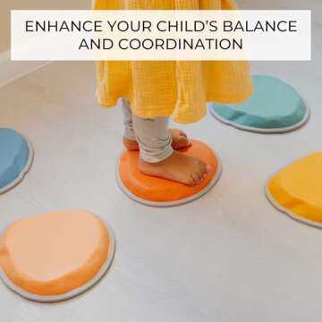 ZICOTO Fun Stepping Stones for Kids – Engaging Indoor & Outdoor Activity for Toddlers | Non-Slip B...