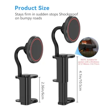 ALAFLY Magnetic Guitar Phone Holder [Stronger Magnets] Universal Smartphone Mount for Guitar, Bass, ...