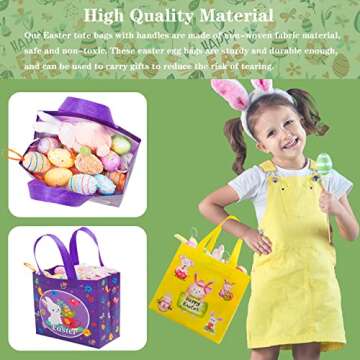 JWSCYSY 6Pcs Easter Gift Bags for Kids - Fun & Durable