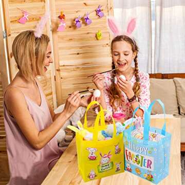 JWSCYSY 6Pcs Easter Gift Bags for Kids - Fun & Durable