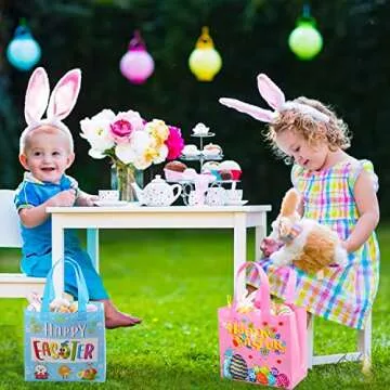 JWSCYSY 6Pcs Easter Gift Bags for Kids - Fun & Durable