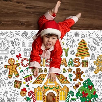 ZOIIWA Giant Christmas Coloring Poster for Kids 31.4 x 43.3 Inch