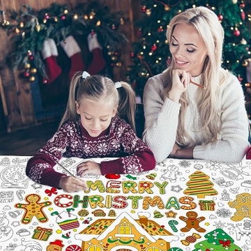 ZOIIWA Giant Christmas Coloring Poster for Kids 31.4 x 43.3 Inch