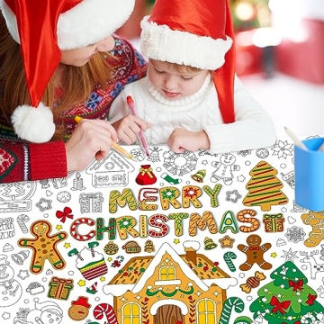 ZOIIWA Giant Christmas Coloring Poster for Kids 31.4 x 43.3 Inch