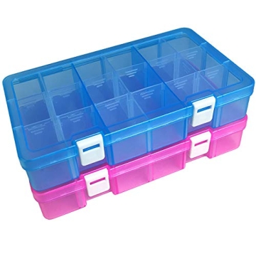 DUOFIRE Plastic Organizer Container Storage Box Adjustable Divider Removable Grid Compartment for Je...