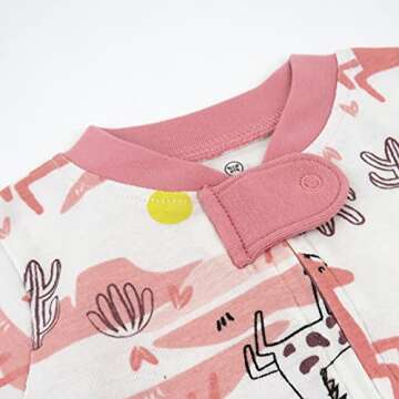 HonestBaby Baby 1-Pack Classics Sleep & Play Footed One-Piece Pajama Sleeper 100% Organic Cotton, Vintage Ponies, 0-3 Months