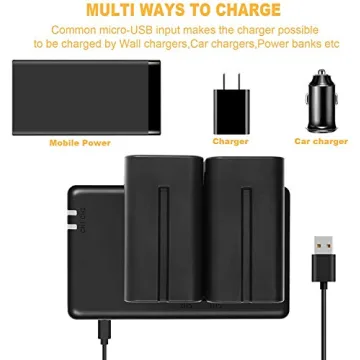 IVISII NP-F750 Battery Pack with Charger for Sony Cameras