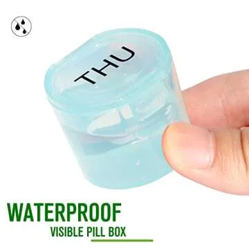 NatureTouch Weekly Pill Organizer BPA Free Travel Friendly