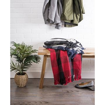 DII Rustic Farmhouse Buffalo Check Throw Blanket - Versatile Home Decor