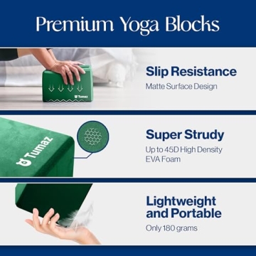 Tumaz Yoga Blocks Set - 2 Premium Yoga Blocks & Strap