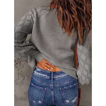 KIRUNDO Womens Cardigan 2024 Fall Casual Long Sleeve Lightweight Cardigans Button Open Front Ribbed Knit Sweater Tops(Grey, Small)