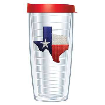 Texas Flag Emblem 16 Oz Traveler Tumbler Mug with Lid