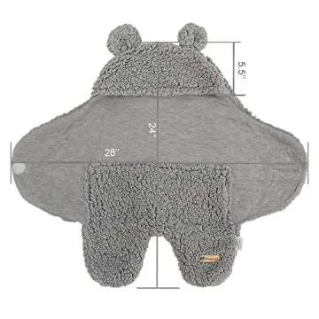 BlueSnail Newborn Receiving Blanket Baby Sleeping Wrap Swaddle(0-3M, 8-13lbs,Light Gray)