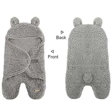 BlueSnail Newborn Receiving Blanket Baby Sleeping Wrap Swaddle(0-3M, 8-13lbs,Light Gray)