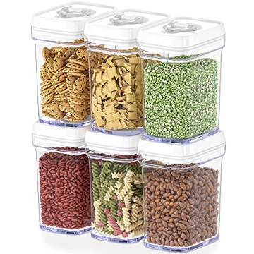 DWËLLZA KITCHEN Airtight Food Storage Containers for Pantry - 6 Pack - Clear Durable and Stylish Ki...