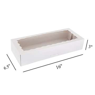 Tcoivs 30-Pack Bakery Boxes with Window for Cookie and Treat Delivery