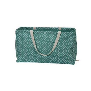 Household Essentials Classic Utility Tote in Teal Geo - Versatile Storage Solution
