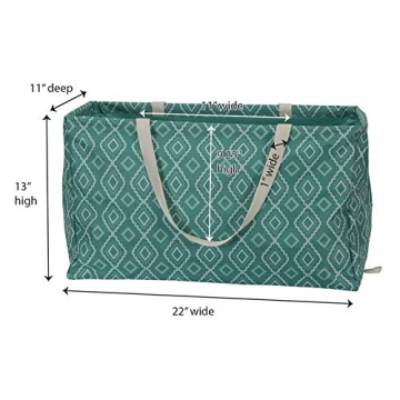 Household Essentials Classic Utility Tote Teal Geo Style