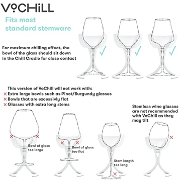 VoChill Stemmed Wine Glass Chiller for Perfect Wine Enjoyment