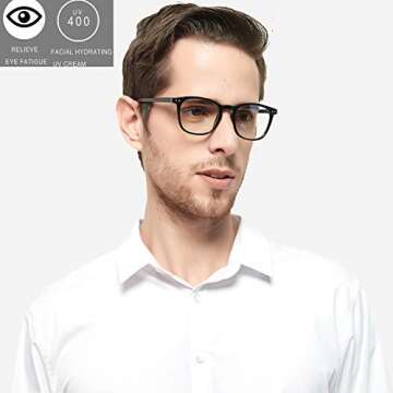 Henotin 3 Pack Blue Light Blocking Reading Glasses,Spring Hinge Computer Readers for Men Women,Anti UV Ray Filter Eyeglasses (3 Pairs transparent, 2.50)