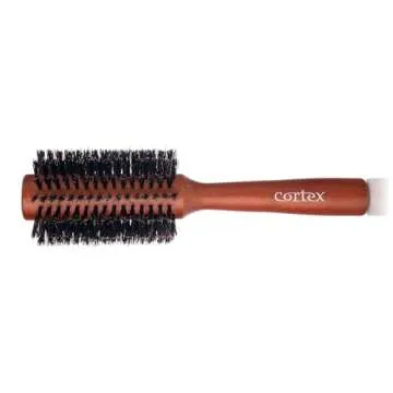 Cortex Professional Hair Brush, 100% Boar Bristle, Round, Red, 2.75", For Women and Men, For All Hair Types, Adds Texture & Shine