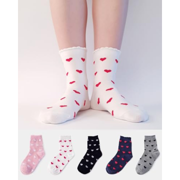 CUTIE MANGO Cute Heart Pattern Women's Socks - 3 Pairs
