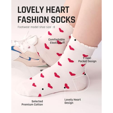 CUTIE MANGO Cute Heart Pattern Women's Socks - 3 Pairs