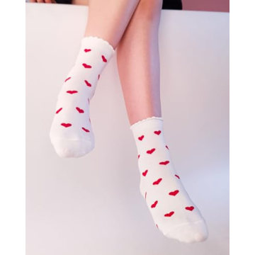 CUTIE MANGO Cute Heart Pattern Women's Socks - 3 Pairs