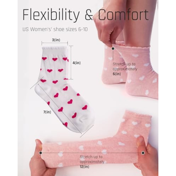 CUTIE MANGO Cute Heart Pattern Women's Socks - 3 Pairs