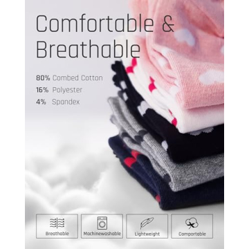 CUTIE MANGO Cute Heart Pattern Women's Socks - 3 Pairs