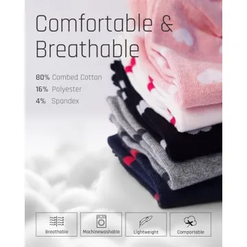 CUTIE MANGO Cute Heart Pattern Women's Socks - 3 Pairs