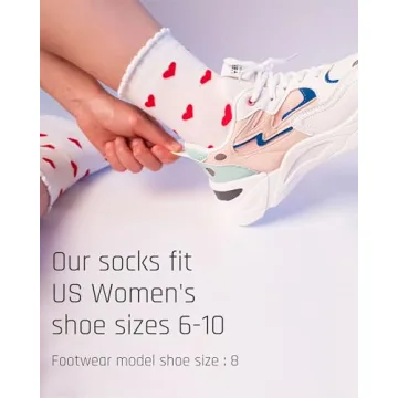 CUTIE MANGO Cute Heart Pattern Women's Socks - 3 Pairs