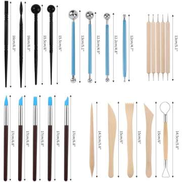 RUBFAC 24pcs Polymer Clay Tools Set - Perfect for Beginners and Experts