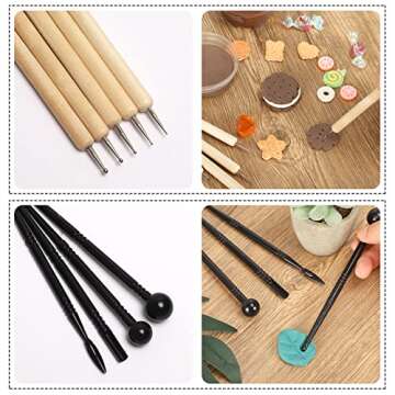 RUBFAC Polymer Clay Tools Kit - 24pcs for Crafting Fun