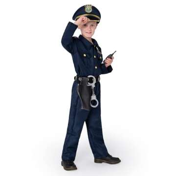 JOYIN Toy Halloween Toddler Police Costume, Police Officer Costume for Boys, Kids Cop Costume with P...
