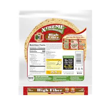 Olé Xtreme Wellness® High Fiber | 8" Flour Tortillas |Carb Lean |Keto Certified | 12.7 oz.| 8 Count (Pack of 6)