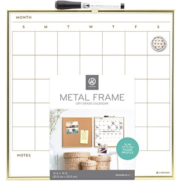 U Brands Magnetic Dry Erase Calendar with Marker and Frame
