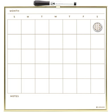 U Brands Magnetic Dry Erase Calendar with Marker and Frame