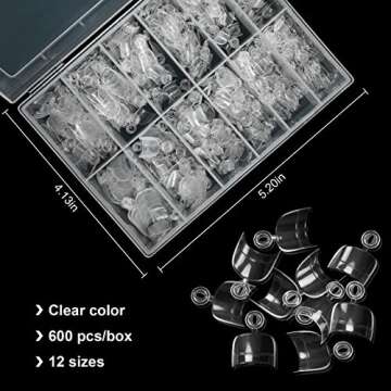 Vcedas 600PCS Short Oval Nails Short Nail Tips Short Half Cover False Nails Oval Shape Acrylic Nail For Extension Finger Nails (Oval Clear)